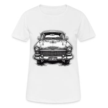 Auto / Fahrzeug / PKW / Mobil / Old Timer / fahren - Frauen T-Shirt atmungsaktiv - Weiß - Vorne - AI Model Female 172 dark (172cm)