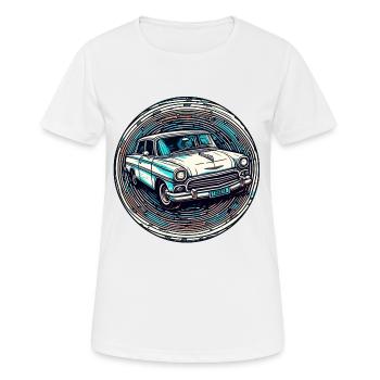 Auto / Fahrzeug / PKW / Mobil / Old Timer / fahren - Frauen T-Shirt atmungsaktiv - Weiß - Vorne - AI Model Female 172 dark (172cm)