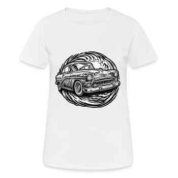 Auto / Fahrzeug / PKW / Mobil / Old Timer / fahren - Frauen T-Shirt atmungsaktiv - Weiß - Vorne - AI Model Female 172 dark (172cm)