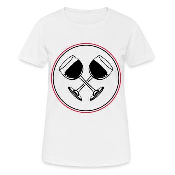 Wine Red Wine Glass - Women's Breathable T-Shirt - white - Front - AI Model Female 172 dark (172cm)