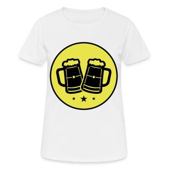 Chope à bière Icône de la bière - T-shirt respirant Femme - blanc - Devant - AI Model Female 172 dark (172cm)