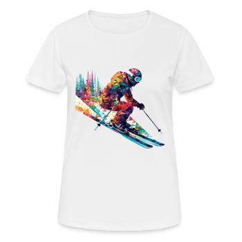 Alpin Ski Sport Spiel Champion Wettbewerb Zusammenfassung - Frauen T-Shirt atmungsaktiv - Weiß - Vorne - AI Model Female 172 dark (172cm)