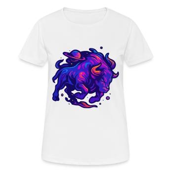 Kosmos Bison - Frauen T-Shirt atmungsaktiv - Weiß - Vorne - AI Model Female 172 dark (172cm)