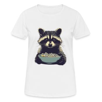 Billet raton laveur - T-shirt respirant Femme - blanc - Devant - AI Model Female 172 dark (172cm)