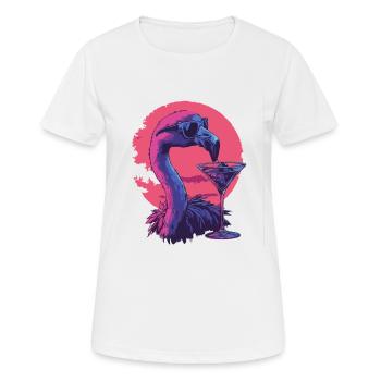 Sundowner Flamingo - Women's Breathable T-Shirt - white - Front - AI Model Female 172 dark (172cm)