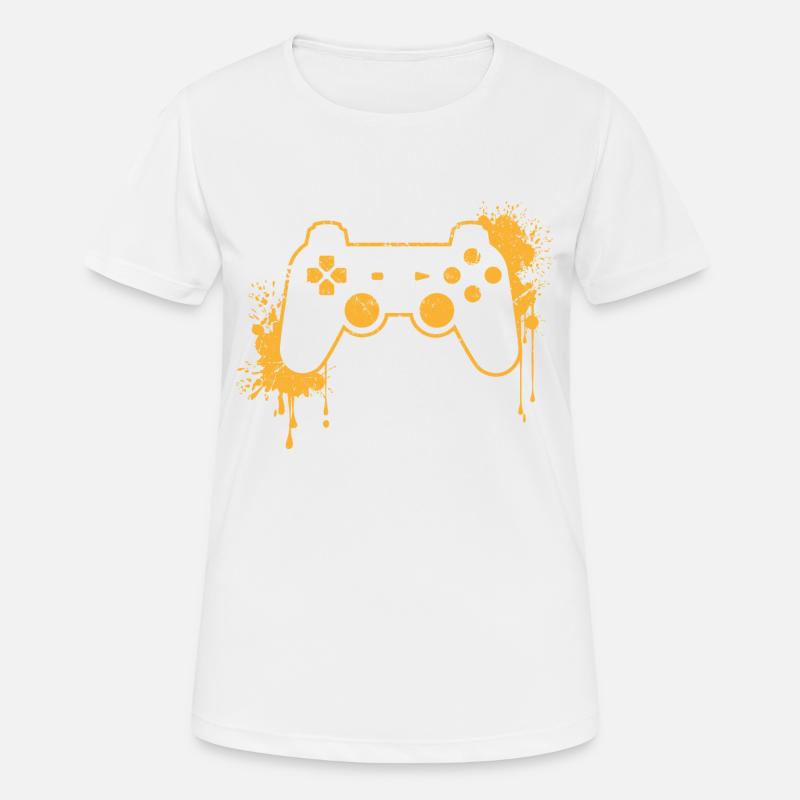 CONTROLLER RETRO in yellow - Women's Breathable T-Shirt - white