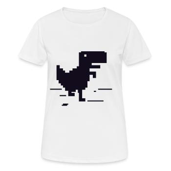 Retro Pixel Dinosaurier - Frauen T-Shirt atmungsaktiv - Weiß - Vorne - AI Model Female 172 dark (172cm)