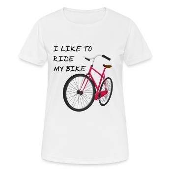 J'aime faire du vélo - du vélo - du vélo - T-shirt respirant Femme - blanc - Devant - AI Model Female 172 dark (172cm)