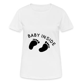 baby inside expectant mama - Women's Breathable T-Shirt - white - Front - AI Model Female 172 dark (172cm)