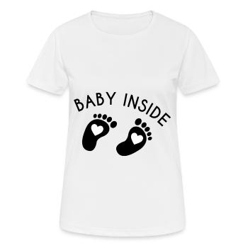 baby inside - Frauen T-Shirt atmungsaktiv - Weiß - Vorne - AI Model Female 172 dark (172cm)