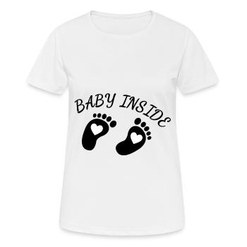 bébé à l'intérieur des pieds - T-shirt respirant Femme - blanc - Devant - AI Model Female 172 dark (172cm)