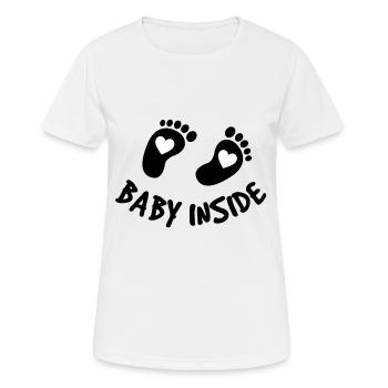 baby inside - T-shirt respirant Femme - blanc - Devant - AI Model Female 172 dark (172cm)