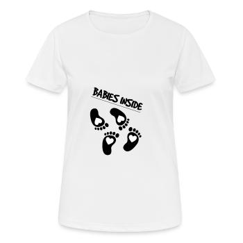 babys inside - T-shirt respirant Femme - blanc - Devant - AI Model Female 172 dark (172cm)