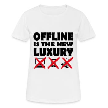 Offline est le nouveau luxe (design sombre) - T-shirt respirant Femme - blanc - Devant - AI Model Female 172 dark (172cm)