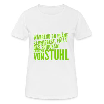Pläne machen ist sinnlos - Frauen T-Shirt atmungsaktiv - Weiß - Vorne - AI Model Female 172 dark (172cm)