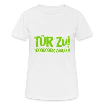 mach das Loch zu - Frauen T-Shirt atmungsaktiv - Weiß - Vorne - AI Model Female 172 dark (172cm)