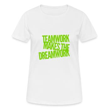 Teamwork ist super - Frauen T-Shirt atmungsaktiv - Weiß - Vorne - AI Model Female 172 dark (172cm)