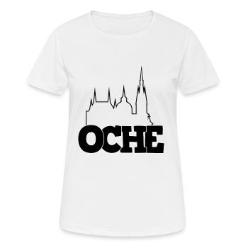 Oche Aachen Euregio Aachener Dom - Frauen T-Shirt atmungsaktiv - Weiß - Vorne - AI Model Female 172 dark (172cm)