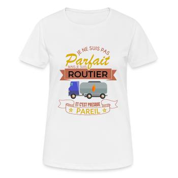 Chauffeur Routier Parfait Shirt Cadeau - T-shirt respirant Femme - blanc - Devant - AI Model Female 172 dark (172cm)