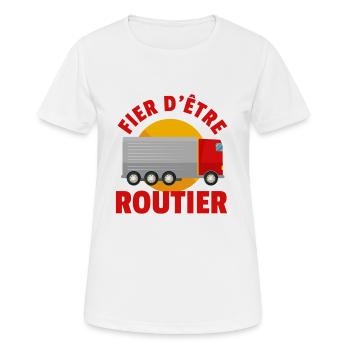 Fier d´être Chauffeur Routier Cadeau - T-shirt respirant Femme - blanc - Devant - AI Model Female 172 dark (172cm)