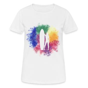 Surfergirl - Frauen T-Shirt atmungsaktiv - Weiß - Vorne - AI Model Female 172 dark (172cm)
