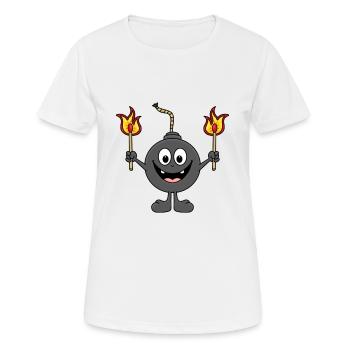 BOMBE - FEUER - FLAMME - STREICHHÖLZER - FUN - Frauen T-Shirt atmungsaktiv - Weiß - Vorne - AI Model Female 172 dark (172cm)