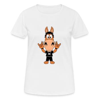 PFERD - MUSIK - ROCK - HEAVY METAL - TIERISCH - Frauen T-Shirt atmungsaktiv - Weiß - Vorne - AI Model Female 172 dark (172cm)