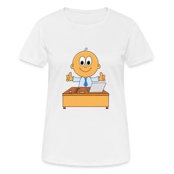 BABY - ARBEIT - SCHREIBTISCH - BOSS - CHEF - KIND - Frauen T-Shirt atmungsaktiv - Weiß - Vorne - AI Model Female 172 dark (172cm)