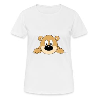 OURS EN PELUCHE - OURS - NOUNOURS - ENFANT - BÉBÉ - ANIMAL - T-shirt respirant Femme - blanc - Devant - AI Model Female 172 dark (172cm)