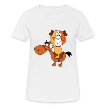 MEERSCHWEINCHEN - PFERD - REITEN - REITSPORT - Frauen T-Shirt atmungsaktiv - Weiß - Vorne - AI Model Female 172 dark (172cm)