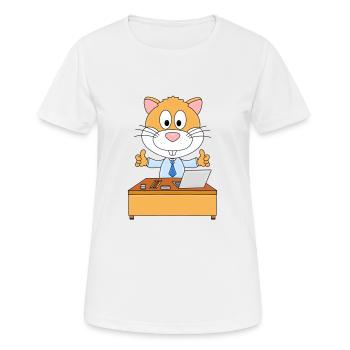 HAMSTER - BÜRO - ARBEIT - SCHREIBTISCH - BERUF - Frauen T-Shirt atmungsaktiv - Weiß - Vorne - AI Model Female 172 dark (172cm)