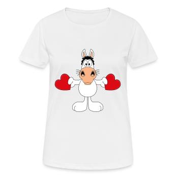 PFERD - SCHIMMEL - LIEBE - LOVE - TIER - PONY - Frauen T-Shirt atmungsaktiv - Weiß - Vorne - AI Model Female 172 dark (172cm)