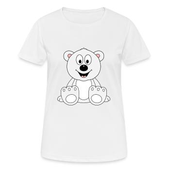EISBÄR - BÄR - TEDDY - KIND - BABY - TIERISCH - Frauen T-Shirt atmungsaktiv - Weiß - Vorne - AI Model Female 172 dark (172cm)