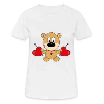 TEDDY - TEDDYBÄR - BÄR - LIEBE - LOVE - Frauen T-Shirt atmungsaktiv - Weiß - Vorne - AI Model Female 172 dark (172cm)