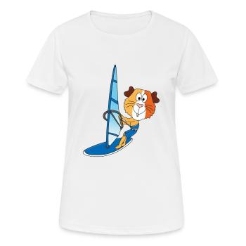 SURFER - WINDSURFER - MEERSCHWEINCHEN - TIER - Frauen T-Shirt atmungsaktiv - Weiß - Vorne - AI Model Female 172 dark (172cm)