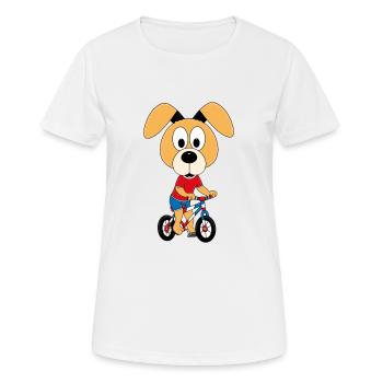 FAHRRAD - HUND - TIER - KIND - BABY - HOBBY - Frauen T-Shirt atmungsaktiv - Weiß - Vorne - AI Model Female 172 dark (172cm)