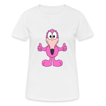 FLAMINGO - VOGEL - TIER - KIND - BABY - Frauen T-Shirt atmungsaktiv - Weiß - Vorne - AI Model Female 172 dark (172cm)