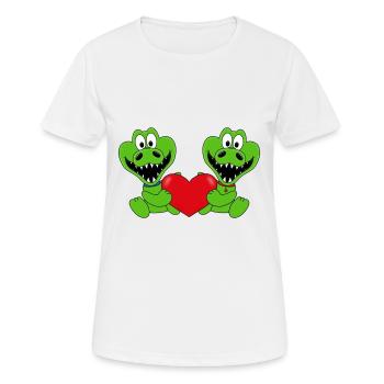 KROKODILE - TIERE - KIND - BABY - LIEBE - Frauen T-Shirt atmungsaktiv - Weiß - Vorne - AI Model Female 172 dark (172cm)