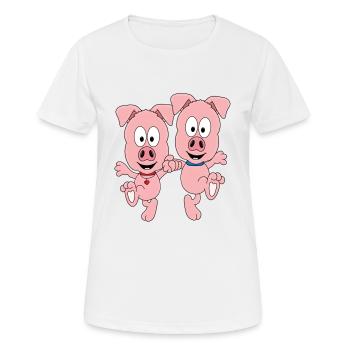 SCHWEINE - TANZEN - LIEBE - TANZPAAR - TANZSCHULE - Frauen T-Shirt atmungsaktiv - Weiß - Vorne - AI Model Female 172 dark (172cm)