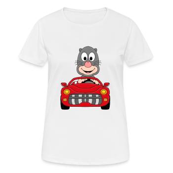 MAULWURF - AUTO - TIER - KIND - BABY - Frauen T-Shirt atmungsaktiv - Weiß - Vorne - AI Model Female 172 dark (172cm)