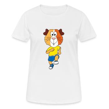 MEERSCHWEINCHEN - JOGGEN - TIER - KIND - BABY - Frauen T-Shirt atmungsaktiv - Weiß - Vorne - AI Model Female 172 dark (172cm)