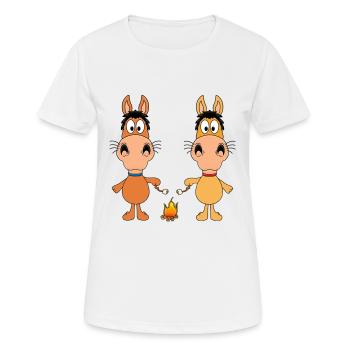 LAGERFEUER - MARSHMALLOWS - PFERDE - FEUER - TIERE - Frauen T-Shirt atmungsaktiv - Weiß - Vorne - AI Model Female 172 dark (172cm)