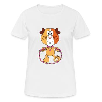 MEERSCHWEINCHEN - SEILSPRINGEN - SPRINGSEIL - TIER - Frauen T-Shirt atmungsaktiv - Weiß - Vorne - AI Model Female 172 dark (172cm)