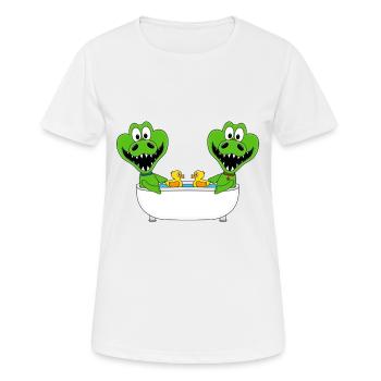 KROKODILE - BADEWANNE - BADEN - TIERE - KINDER - Frauen T-Shirt atmungsaktiv - Weiß - Vorne - AI Model Female 172 dark (172cm)