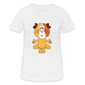 YOGA - PILATES - INNERE RUHE - MEERSCHWEINCHEN - Frauen T-Shirt atmungsaktiv - Weiß - Vorne - AI Model Female 172 dark (172cm)
