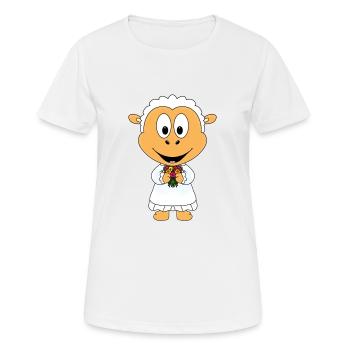 SCHAF - BRAUT - HOCHZEIT - HEIRATEN - TIER - LIEBE - Frauen T-Shirt atmungsaktiv - Weiß - Vorne - AI Model Female 172 dark (172cm)