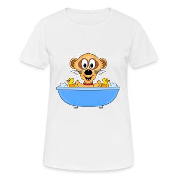 ERDMÄNNCHEN - BADEWANNE - BADEENTEN - BADEN - Frauen T-Shirt atmungsaktiv - Weiß - Vorne - AI Model Female 172 dark (172cm)