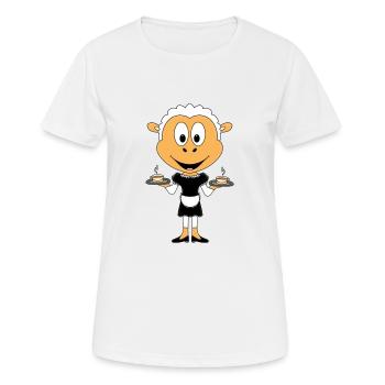 SCHAF - KELLNERIN - GASTRONOMIE - KAFFEE - TEE - Frauen T-Shirt atmungsaktiv - Weiß - Vorne - AI Model Female 172 dark (172cm)