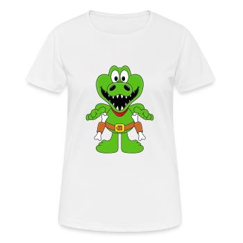 COWBOY - WESTERN - KROKODIL - SHERIFF - PISTOLEN - Frauen T-Shirt atmungsaktiv - Weiß - Vorne - AI Model Female 172 dark (172cm)