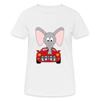 ELEFANT - AUTO - AUTOMOBIL - AUTOFAHRER - TIER - Frauen T-Shirt atmungsaktiv - Weiß - Vorne - AI Model Female 172 dark (172cm)